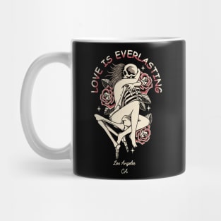 Skull Love Girl Vintage Traditional Tattoo Mug